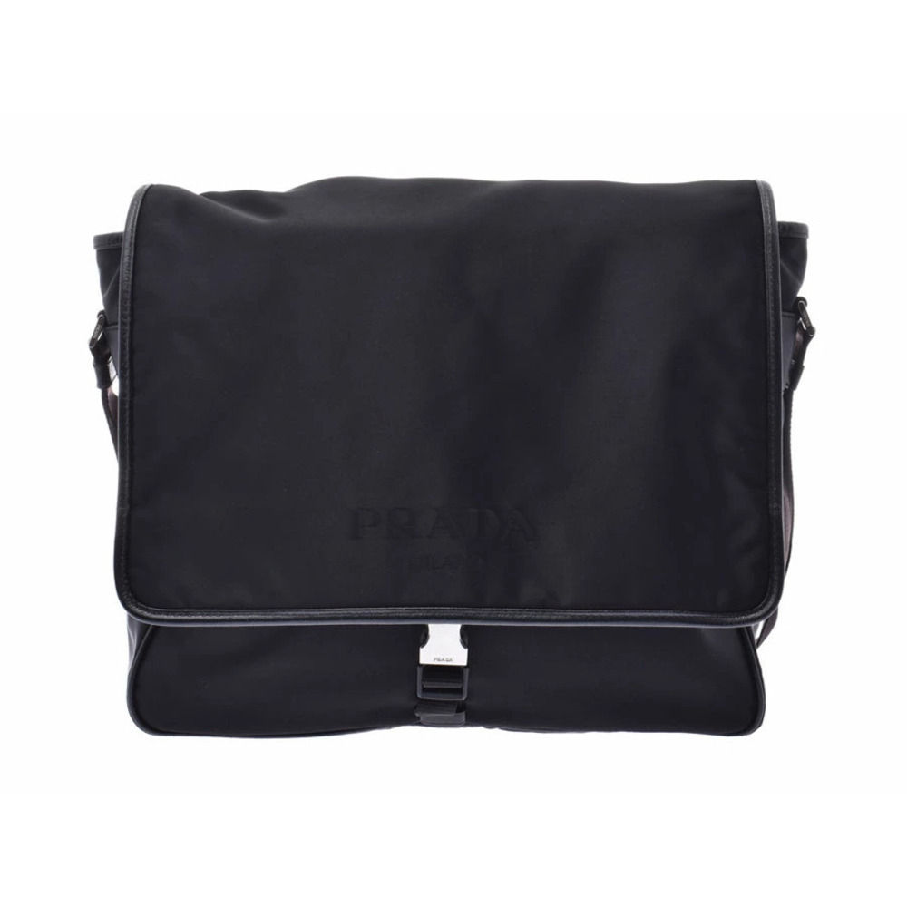 Prada Messenger Bag Black Saffiano Shoulder Card